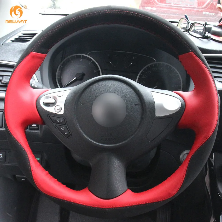 MEWANT красный кожаный черный замшевый чехол на руль для Infiniti FX FX35 FX37 FX50 Nissan Juke Maxima 2009