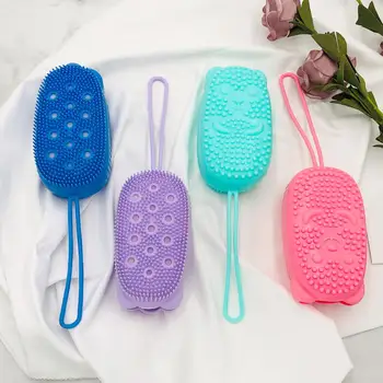 

Silicone Cleansing Double-sided brush Washing Pad Soft Deep Cleaning Bubble Bath Brush Scrubbing Artifact Massage Bath Brush