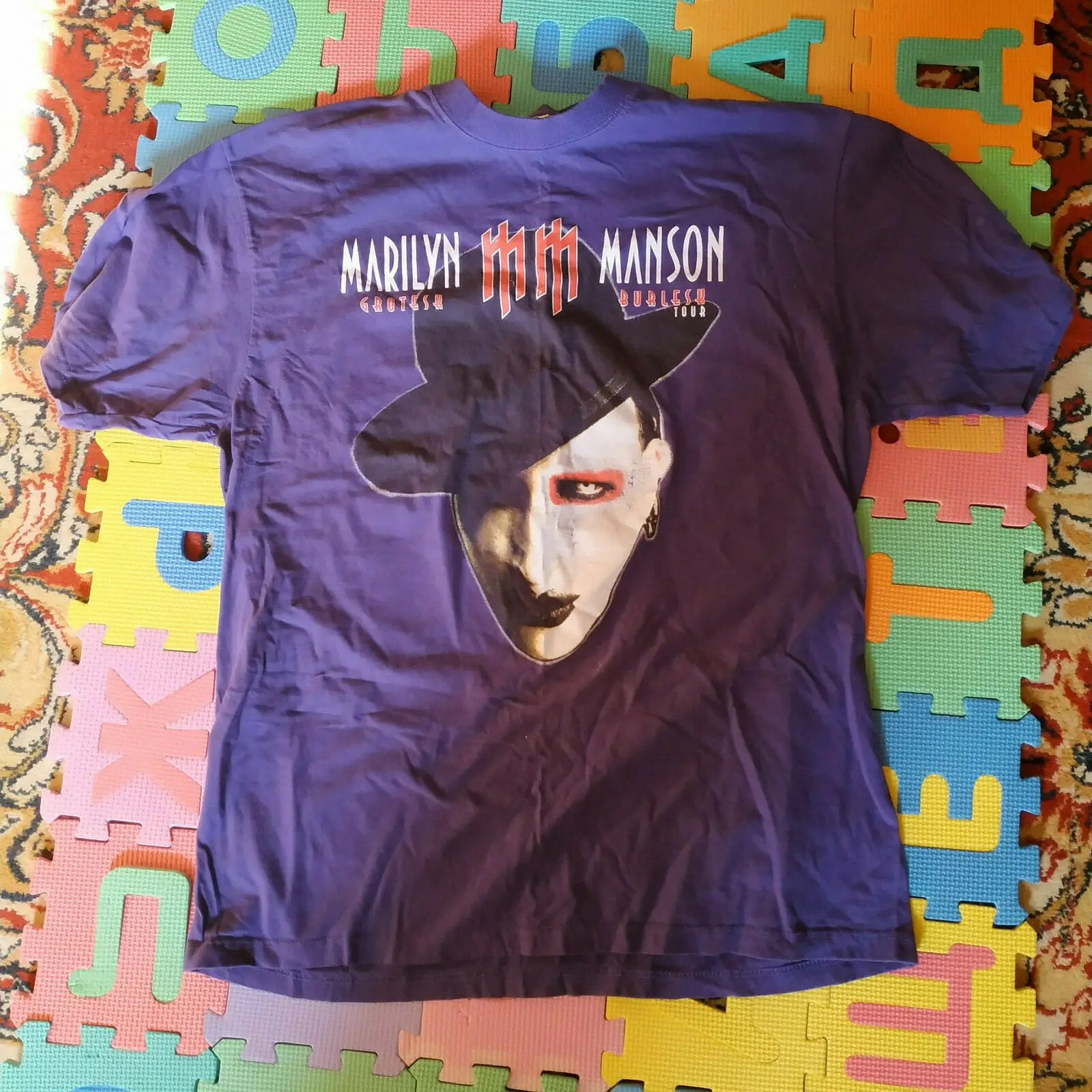 Marilyn Manson (2003) - Grotesk Burlesk tour Vintage T-Shirt (XL?) Print T-Shirts Men top tee | Мужская одежда