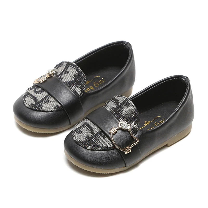 

Skoex Children Fashion Pu Leather Shoes Sparkle Rhinestone Girls Princess Shoes Kids Toddler Shallow Mouth Slip-on Casual Shoe