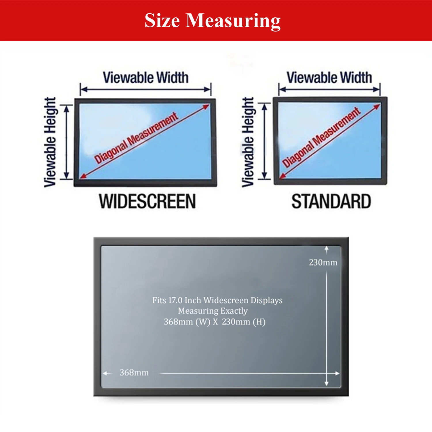 17 inch Anti-Glare Laptop Privacy Filter Screen Protector Film for Computer Monitor Widescreen 16:10 Aspect Ratio