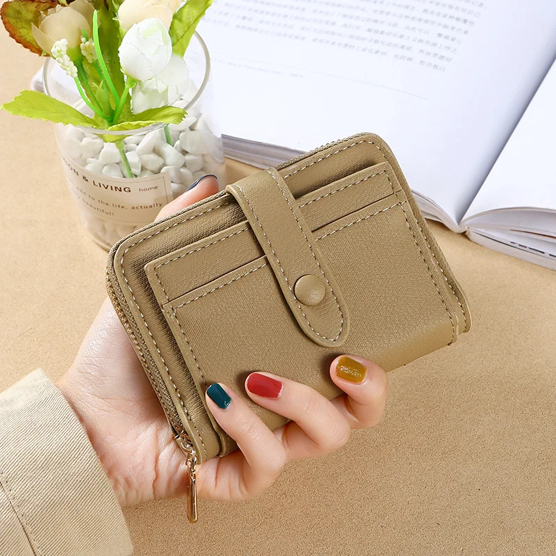 QWZNDZGR NEW Solid Color Small Wallets Soft PU Leather Coin Mini