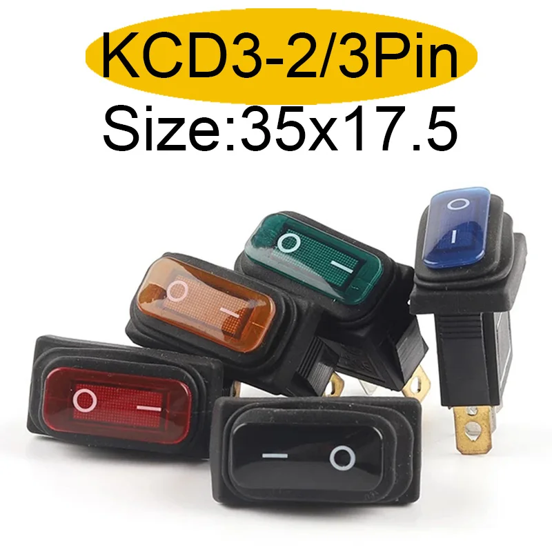 Водонепроницаемый клавишный переключатель KCD3 2/3Pin электрическое оборудование 15