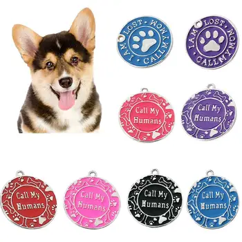 

Call My Mom/Humans Paw Dog ID Name Pet Anti-Lost Collar Pendant Accessories
