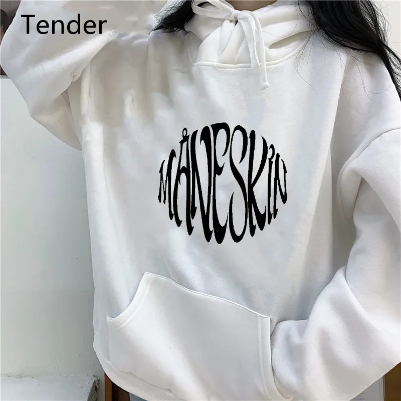 

Толстовка Maneskin женская с капюшоном, модный Свободный Повседневный свитшот с круглым вырезом, худи в стиле Харадзюку, флисовые пуловеры, худи, 11 цветов