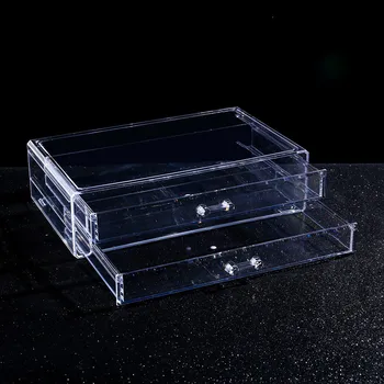 

Transparent Makeup Box Cosmetics Jewelry Organizer Clear Lipstick Cosmetic Brush Box Table Decor Make-up Organizer Storage Box