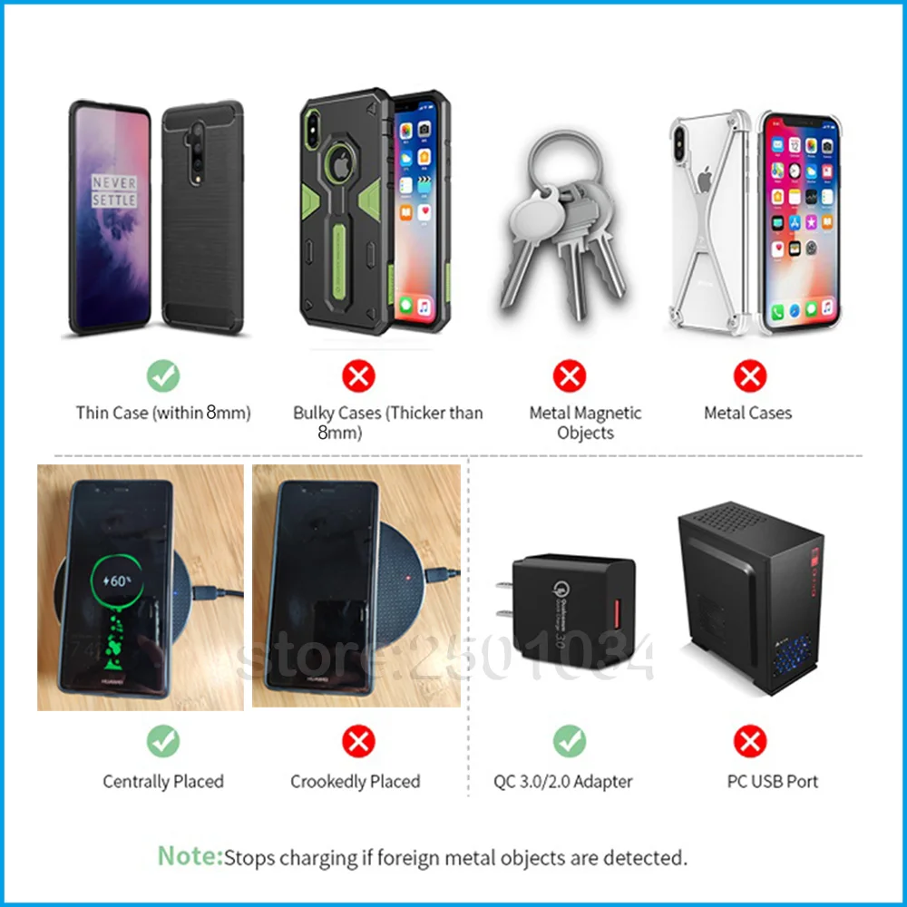 Qi Wireless Charging for TECNO Spark 4 5 Air Camon 11 12 15 Pro Phantom