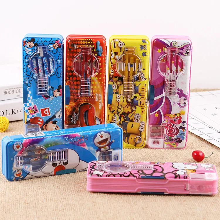 

New Style Cartoon Stationery Box Anime Pencil Case Young STUDENT'S Double Magnetic Stationery Box Creative Stationery Wholesale