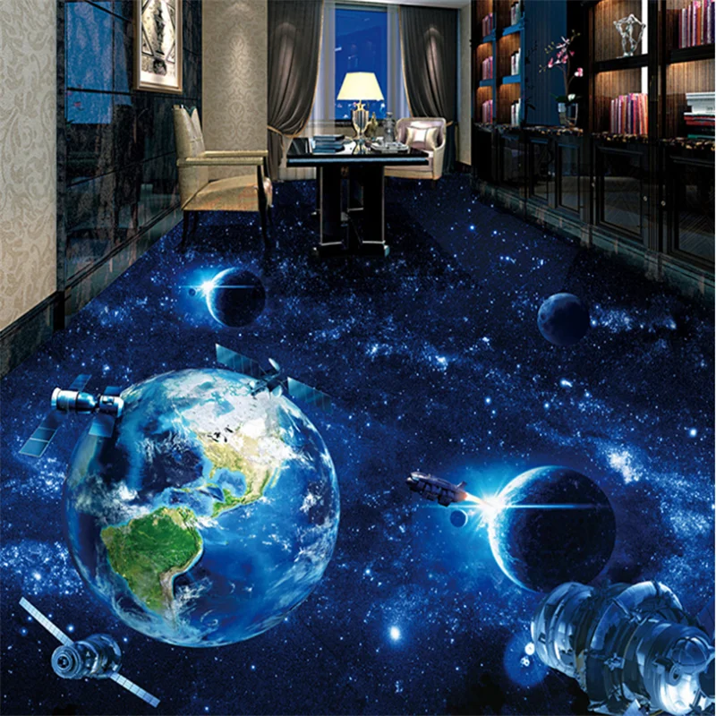 Напольное покрытие wellyu на заказ картина для пола Вселенная Галактика Земля 3D