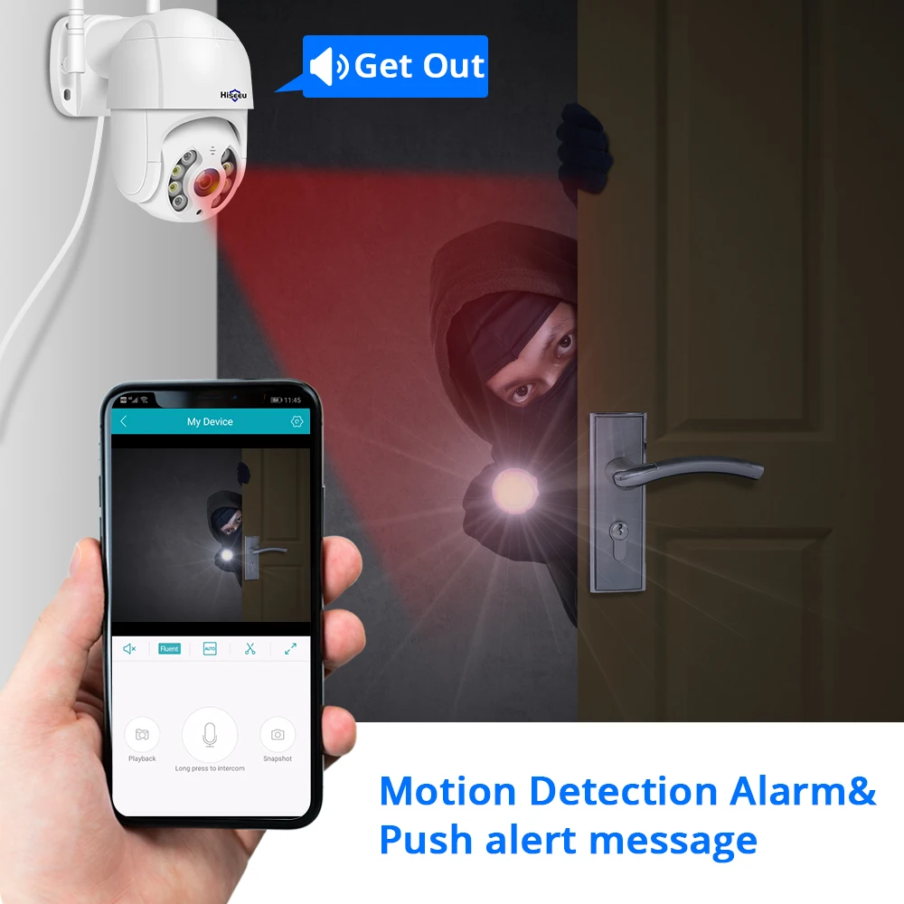 Hiseeu PTZ Wi Fi IP 2 МП 1080P ONVIF водонепроницаемая для использования вне помещения с картой