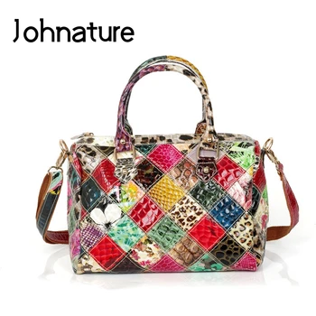 

Johnature Genuine Leather Serpentine Luxury Handbags 2020 New Fashion Women Bag Shoulder&Crossbody Bags (Random Stitching Color)