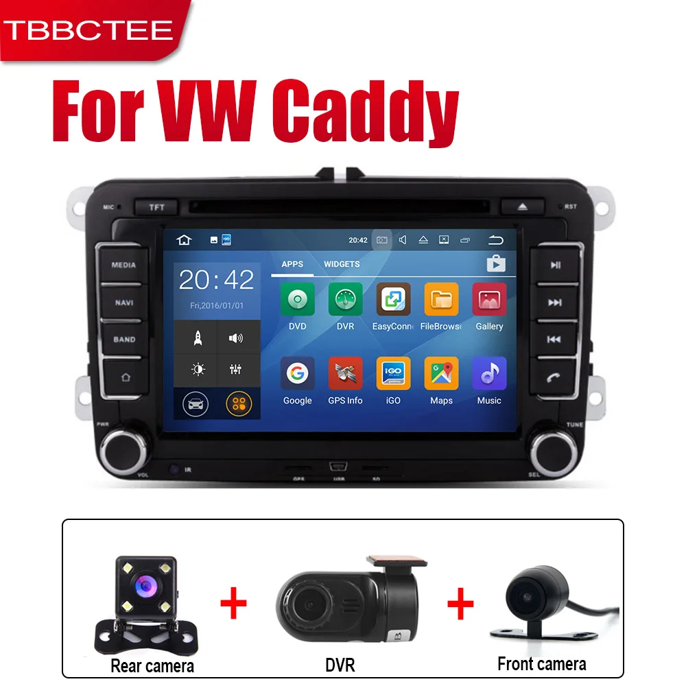Extre Items TBBCTEE Авто Радио 2 Din Автомобильный dvd-плеер на основе Android для Volkswagen VW Caddy 2004~ 2013 gps Навигация BT Wifi карта мультимедийная система - Цвет: Extre Items