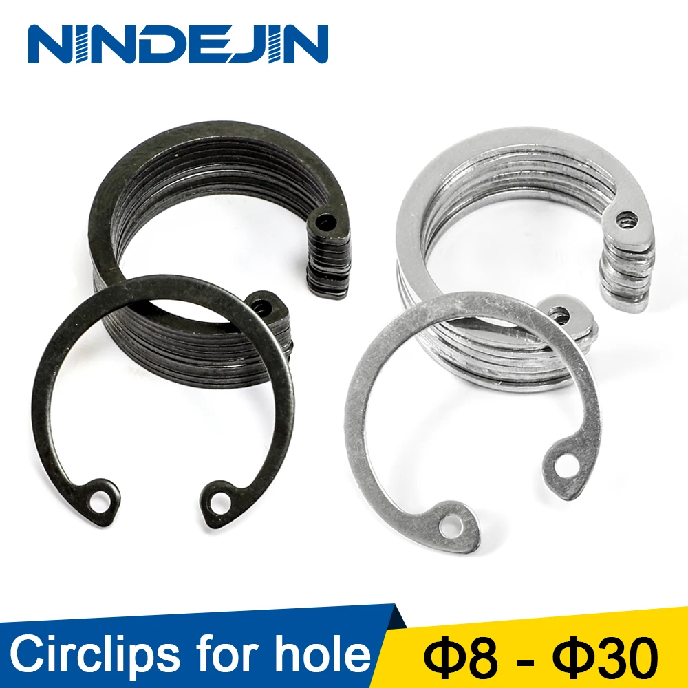 NINDEJIN 10 100pcs C type internal circlip retaining rings for hole