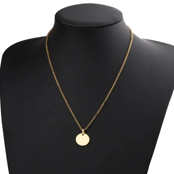 

Fnixtar 20Pcs 8-30mm Round Disc Necklace Stainless Steel Sweater Chain Necklace Chain Gold Pendant Necklace For Women's Jewelry