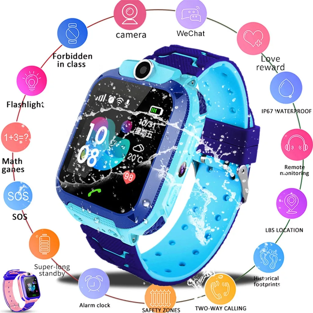 

Smart watch 2019Top Q12B Kids LBS Locator Tracker Smartwatch Telephone SOS Anti-Lost Waterproof Watch