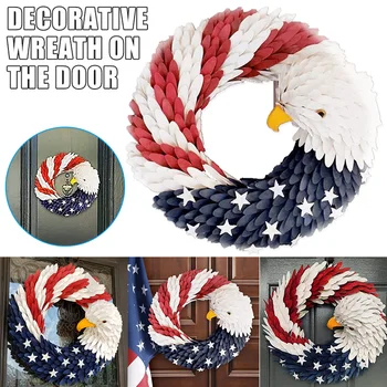 

Durable American Eagles Shape Wreath Patriotic Wreath for Front Door Decoration