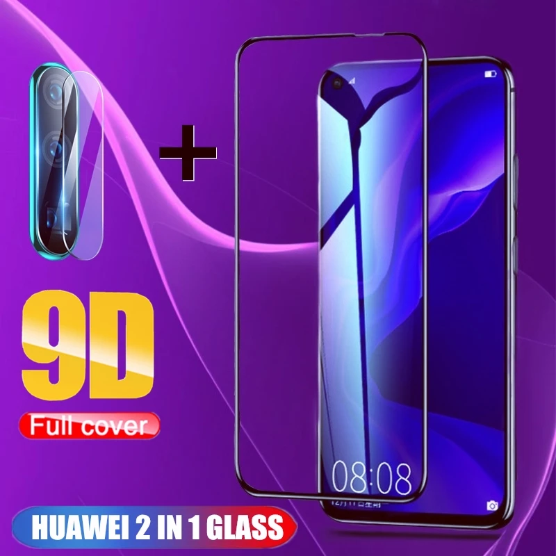2 в 1 полное покрытие 9D закаленное стекло для Huawei P30 P20 Lite Pro Honor 10 20 10i 20i 8X 9X Защитная