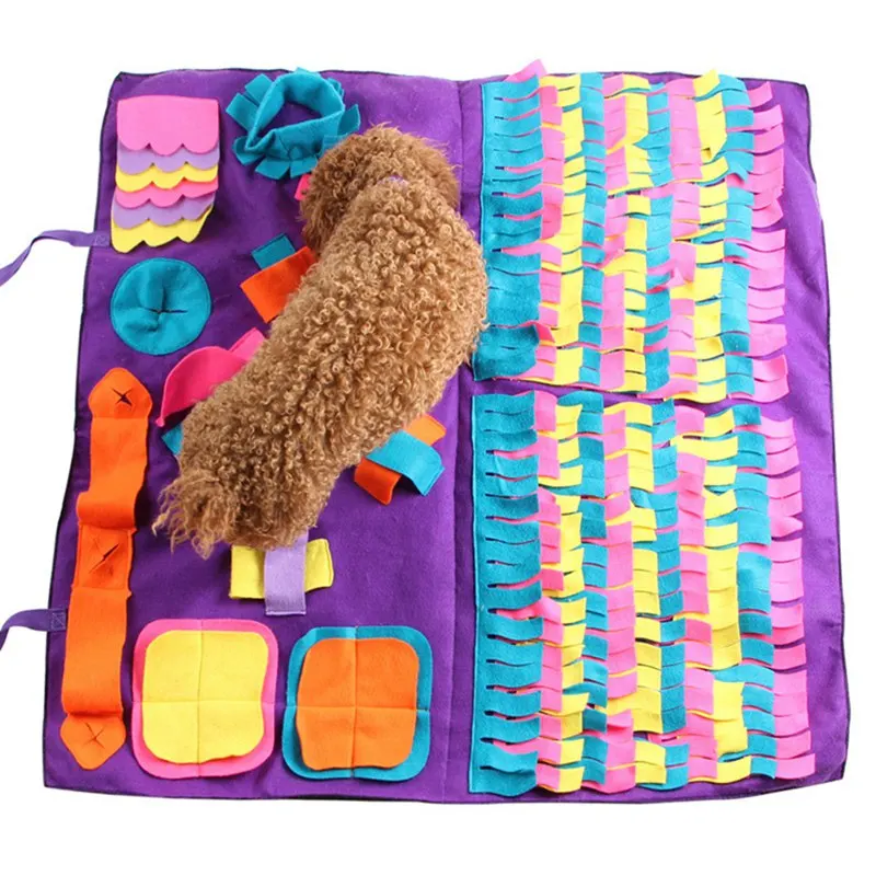 

Puppy Dog Snuffle Mat Cat Pet Sniffing Training Pad Puppy Activity Training Blanket Detachable Fleece Pads