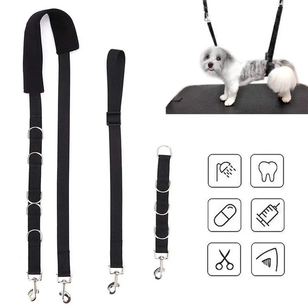 Pet Supplies Adjustable Dog Grooming Belly Strap D-rings Bathing Band Free Size Pet Traction Belt Dog Collar Dog Harness