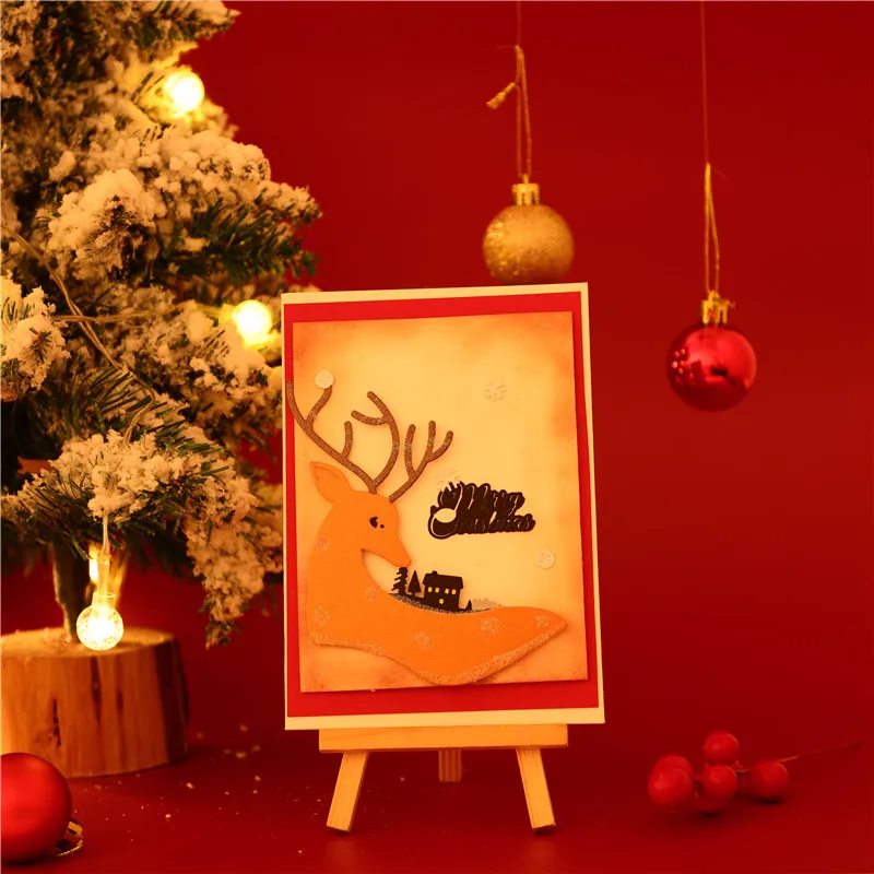 CJCrafts Merry Christmas Elk металлические режущие штампы новые для изготовления открыток Скрапбукинг тиснение высечки трафарет ремесленные штампы