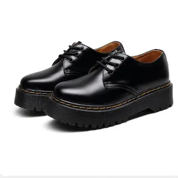 

Retro leather women's shoes spring autumn British student bottom work goth shoe women The first layer of genuine leather s6