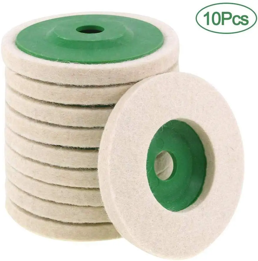 10pcs Wool Polishing Wheel Buffing Pads 100×8 mm Angle Grinder Felt Disc for Metal Marble Glass Ceramics | Инструменты
