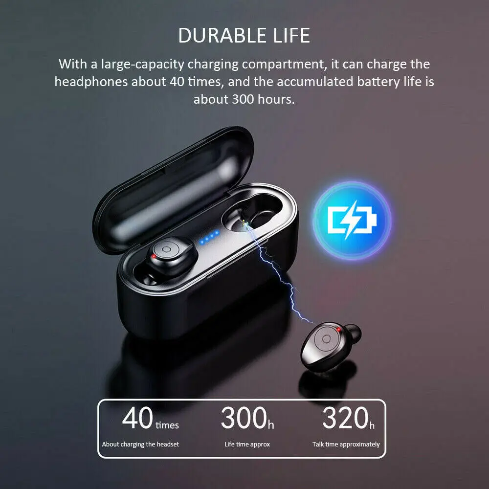 Ottwn F9 TWS Bluetooth Earphone 5 0 wireless sports headset IPX6 Waterproof headset with 2000mAh charging box for iPhone Xiaomi