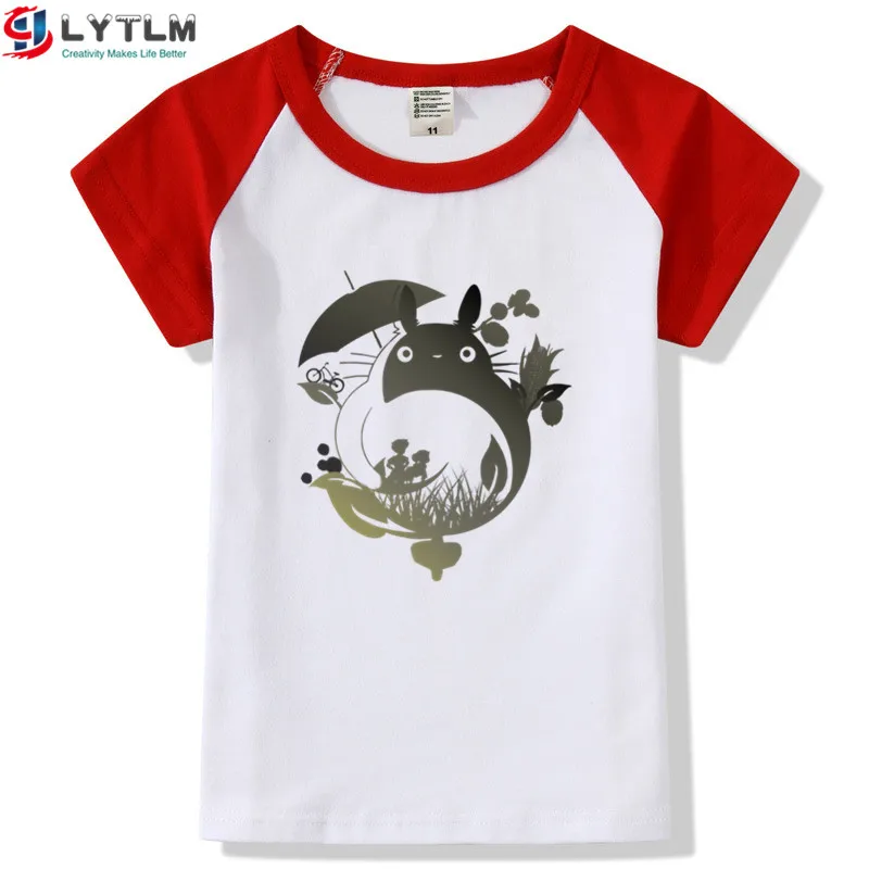 LYTLM футболка с изображением Тоторо Kawaii детская аниме одежда для девочек Мой сосед Тоторо топы для девочек 2, 3, 4, 5, 6, 8, 10, 12, 14 лет, рубашки для малышей