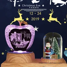 Bluetooth Творческий пользовательский фото текст светодиодный дисплей деревянный любовь кристалл вращающийся база MP3 динамик Рождество День рождения подарок для мужчин и девочек