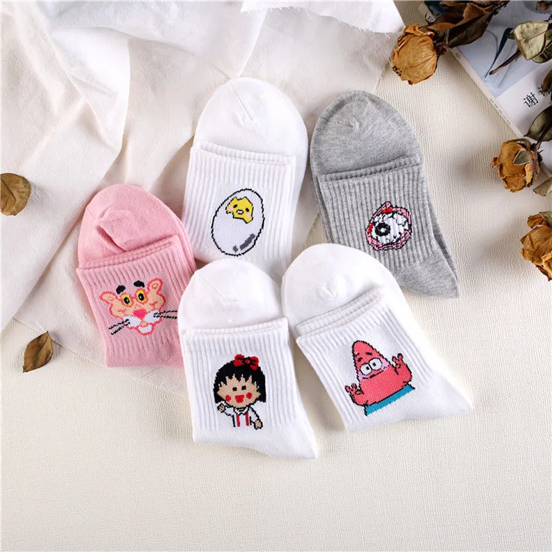 Японский Kawaii женские животных носки без пятки с рисунком из мультфильмов для