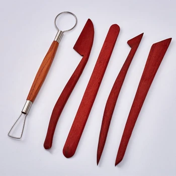 

Wood Handle Pottery Set Pottery Clay Smoothing Polymer Shapers Wax Carving Sculpt Ceramic Tools Rock Painting Kit