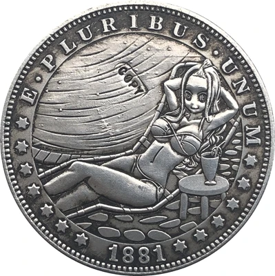 

Hobo Nickel 1881-CC USA Morgan Dollar COIN COPY Type 103