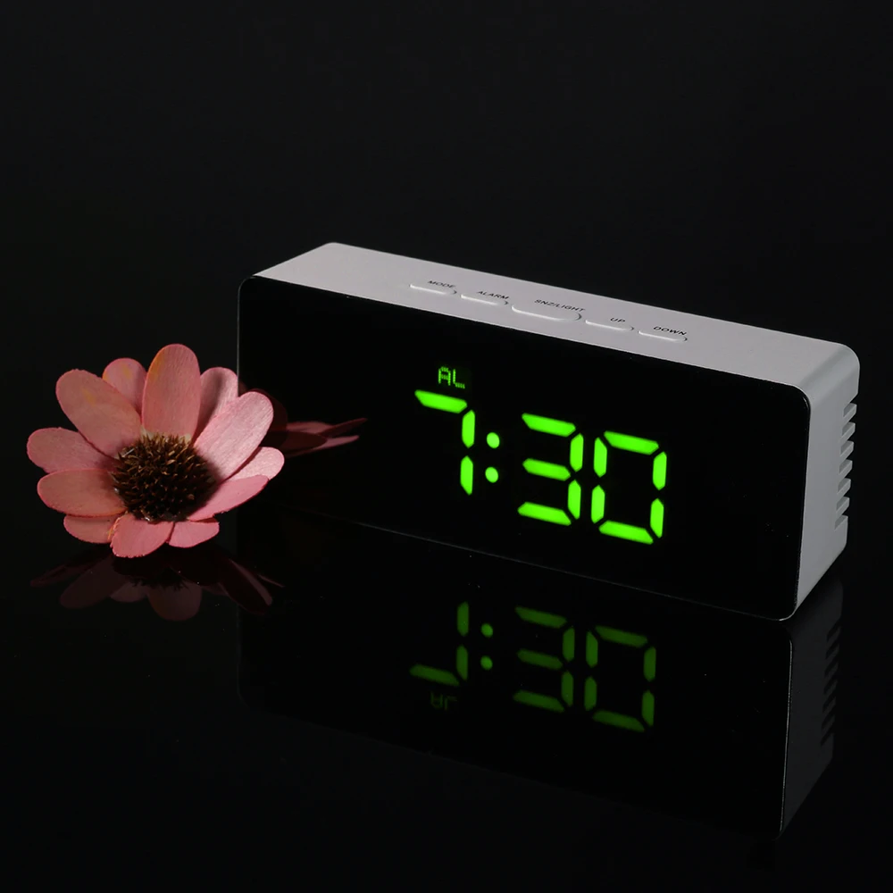 

Hot New Digital led alarm Clock 12H/24H Alarm and Snooze Function Indoor Thermometer Adjustable LED Luminance table clock