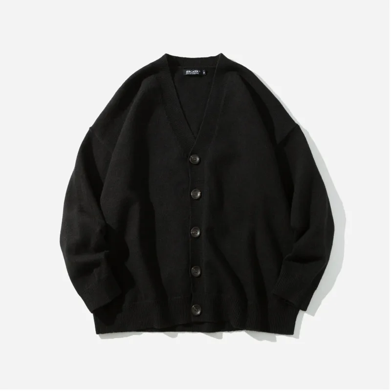 Winter New Cardigan Men Fashion Letter Printing Casual Warm Sweater Man Streetwear Wild Loose Sweater Jacket Male Clothes M-2XL