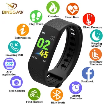 

BINSSAW Android Ios Smart Watch Heart Rate Fitness Tracker Waterproof Watch Support Color Screen Health Sports Smart Wristband