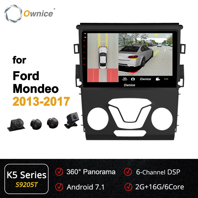 Ownice Восьмиядерный Android 9,0 360 панорама DSP 4G LTE SPDIF автомобиль 2Din радио gps dvd-плеер k3 k5 k6 для Ford Mondeo 2013 - Цвет: S9205 K5