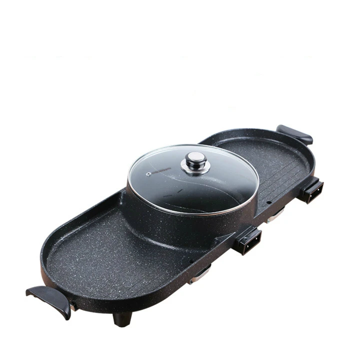 Multi-function hot pot baked one grill home electric baking pan non-stick teppanyaki smokeless barbecue machine |