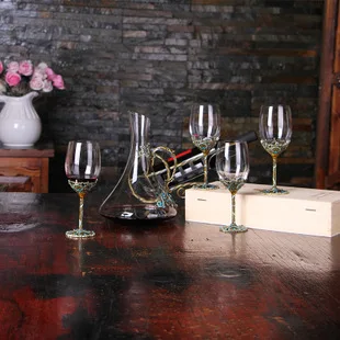 В китайском стиле Кристалл, пластинка комплект панели инструментов для красного вина стеклянная крышка кувшин для вина подарочный набор вина экзотические вина - Цвет: Многоцветный