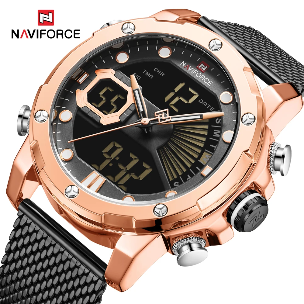 Часы NAVIFORCE мужские армейские спортивные водонепроницаемые из нержавеющей стали |