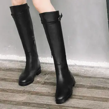 

Brand New Big Size 43 Riding Boot Zipper Buckles Leisure Top Quality Ladies Winter Women Shoes Boots Female