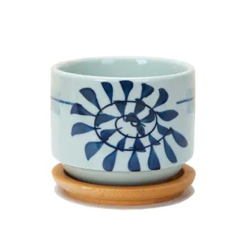 

Flower Pot With Tray Japanese Style Potted Succulents Flower Ceramic Flower Pot Home Ornaments Decoration Supplies