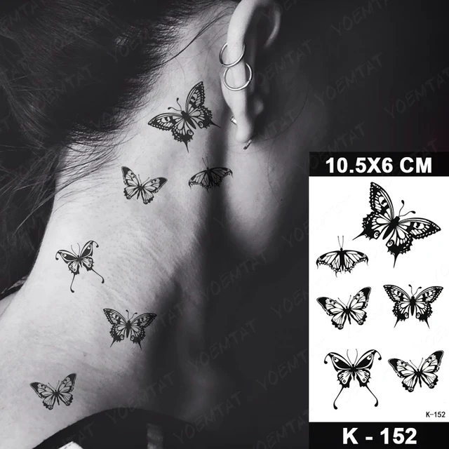 Waterproof Temporary Tattoo Sticker Small Simple Line Flower Flash Tatoo Cute Leaf Finger Wrist Fake Tatto For  Body Art Women 22-K152