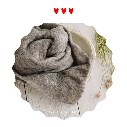 light gray Шерстяное одеяло для фотосъемки новорожденных, реквизит для новорожденных девочек и мальчиков, фотосессия, шарф для позирования, корзина, наполнитель для новорожденных, фон для фотосъемки - Цвет: light gray