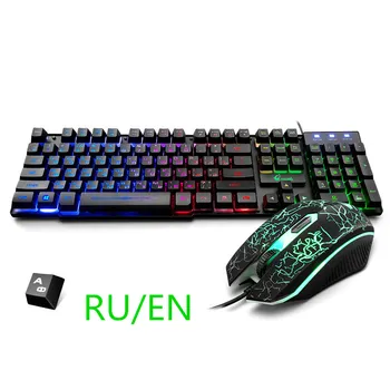 

ZIYOU LANG Wired Gaming Keyboard Mechanical Feeling Backlit Keyboards USB 104 Keycaps Russian Keyboard Waterproof Computer Game