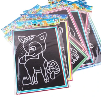 

10Pcs Magic Scratch Art Doodle Pad Sand Painting Cards Early Educational Learning Creative Drawing Toys for Children