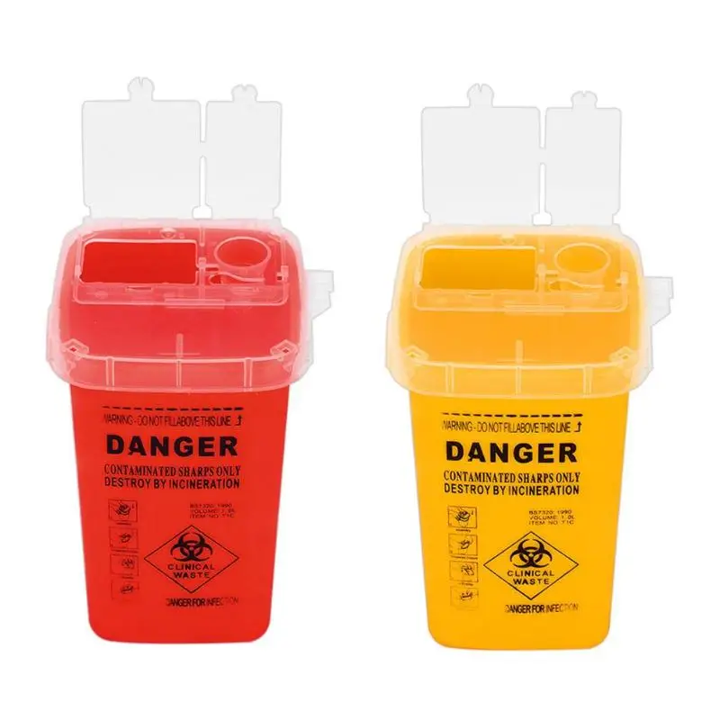 Sharps Bin Medical Collection Box Biohazard Piercing Capacitance Sharp Durable Needles Tattoo Collect Bucket Waste Box