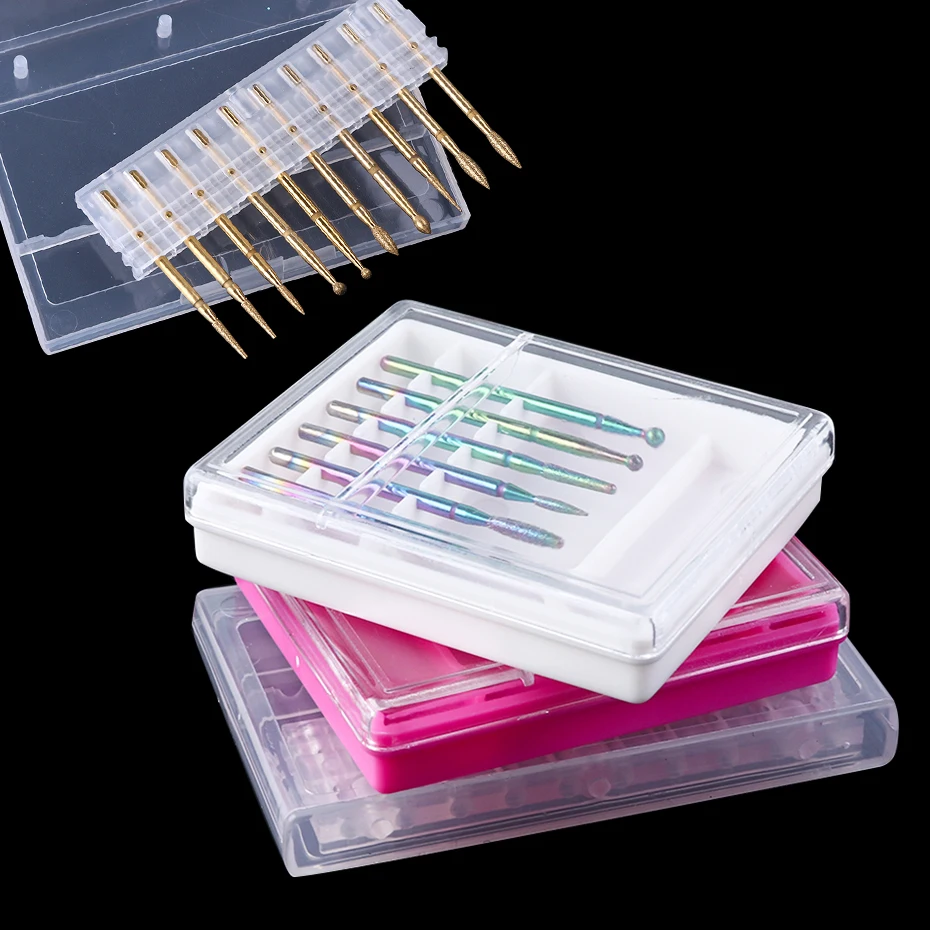 

6/10 Slot Nail Drill Holder Acrylic Empty Storage Box For Nail Drill Bits Display Tools Manicure Mill Cutter Container BE2000