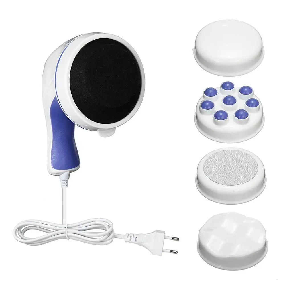 

220V Electric Handheld Body Massager Back Shoulder Neck Leg Foot Pain Relief Relaxation Hammer Roller with 5 Massage Heads