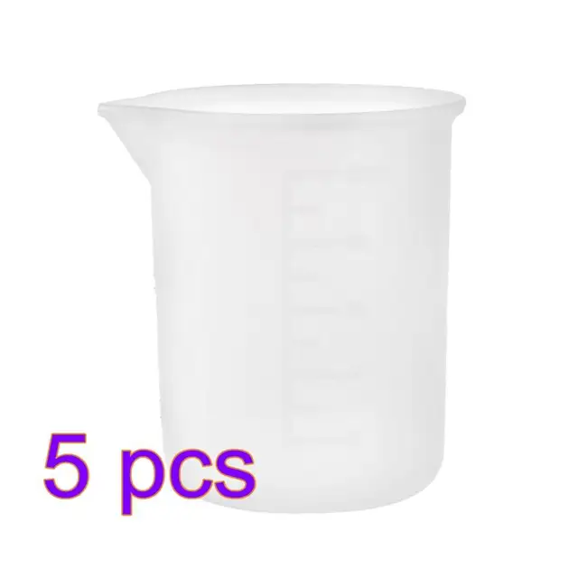 1-5 Darabos 100 Ml-Es Konyha Mérő Csésze Tiszta Mérlegekkel Szilikon Gyanta Ragasztó Diy Szerszám Ékszerek Készítsen Gyakorlati Markolat Mérőeszközt