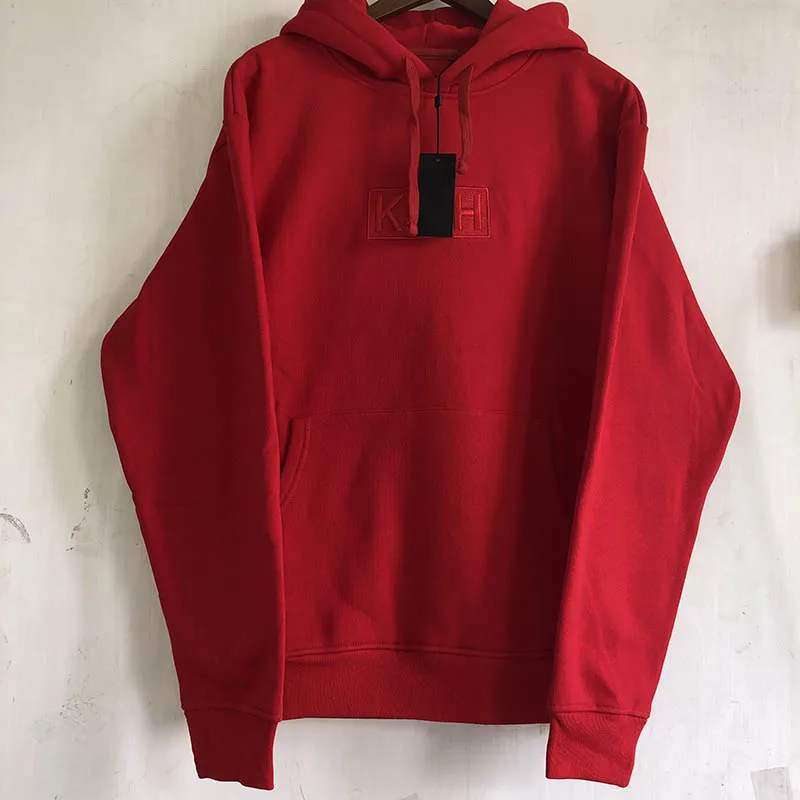 

Real Picture KITH Hoodie Pullover Fashion Cotton Hight Quality KITH Sweatshirts Black Red Pink Embroidery KITH Hoodies